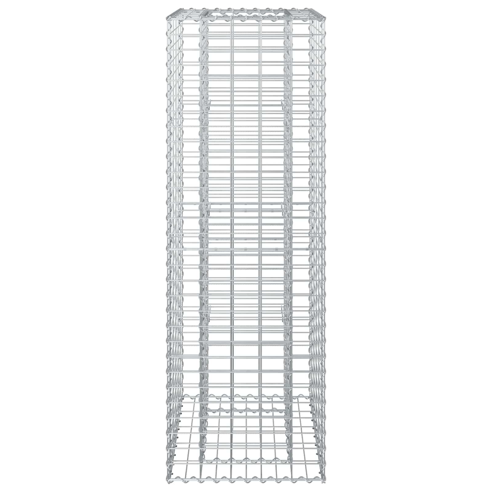 Gabion hevet seng sølv 50 x 50 x 150 cm Galvanisert Stål vidaXL