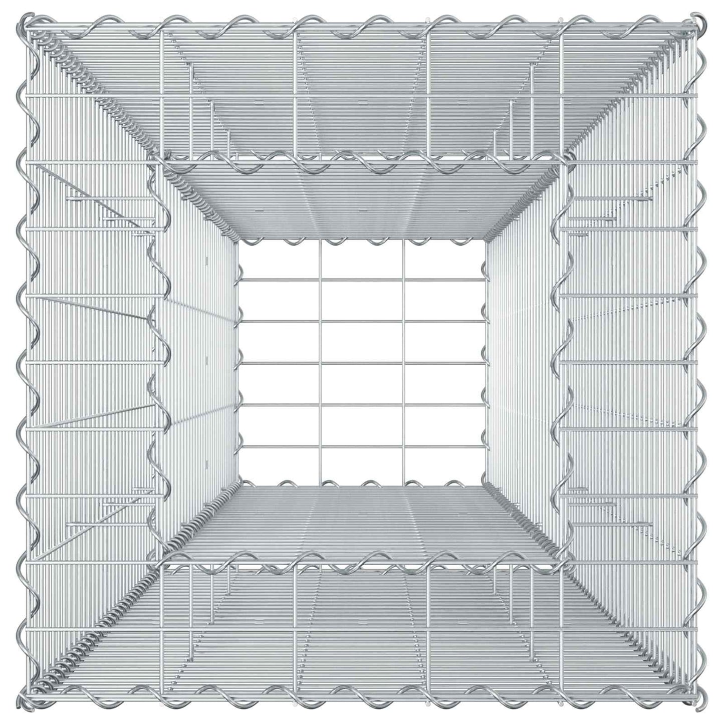 Gabion hevet seng sølv 50 x 50 x 150 cm Galvanisert Stål vidaXL