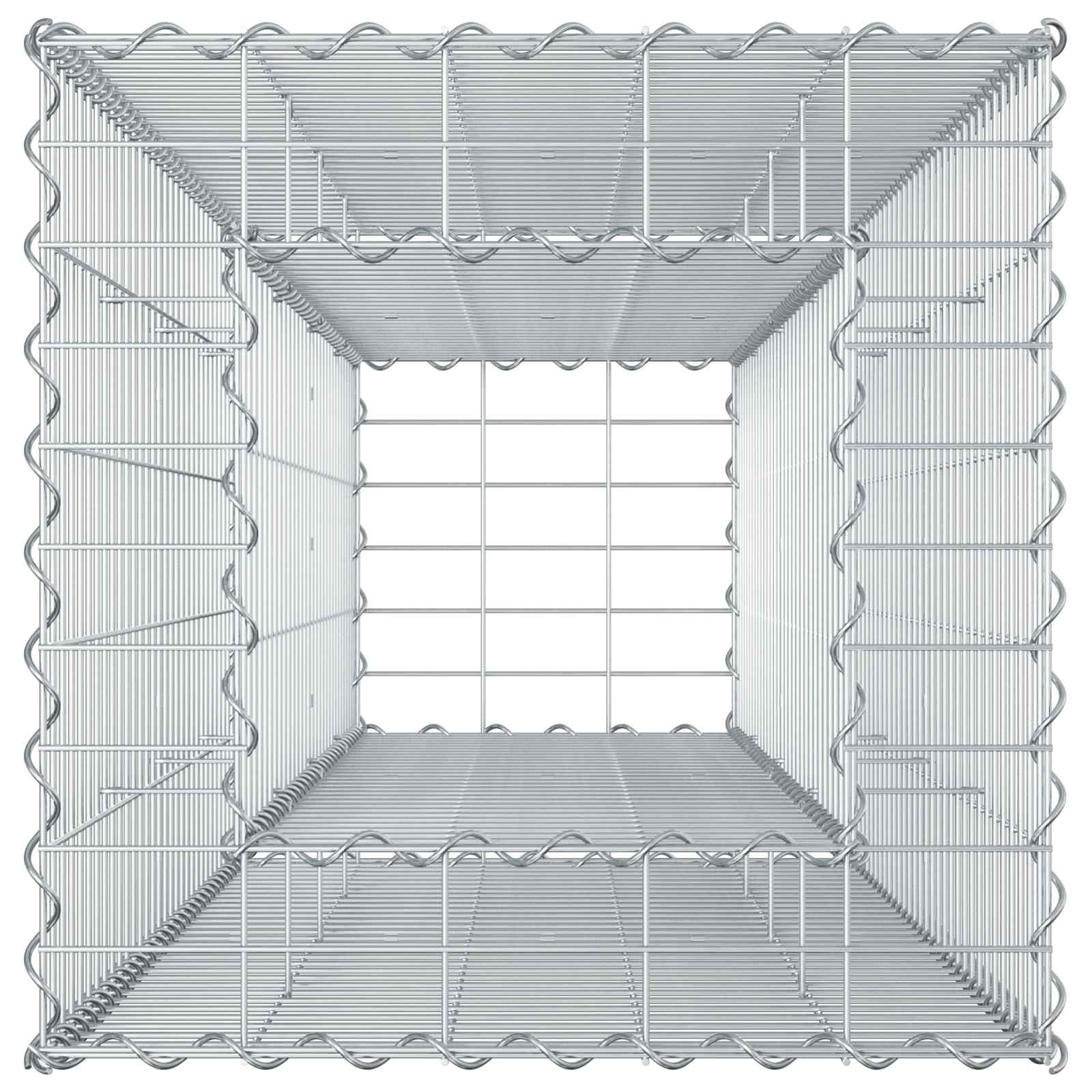 Gabion hevet seng sølv 50 x 50 x 150 cm Galvanisert Stål vidaXL