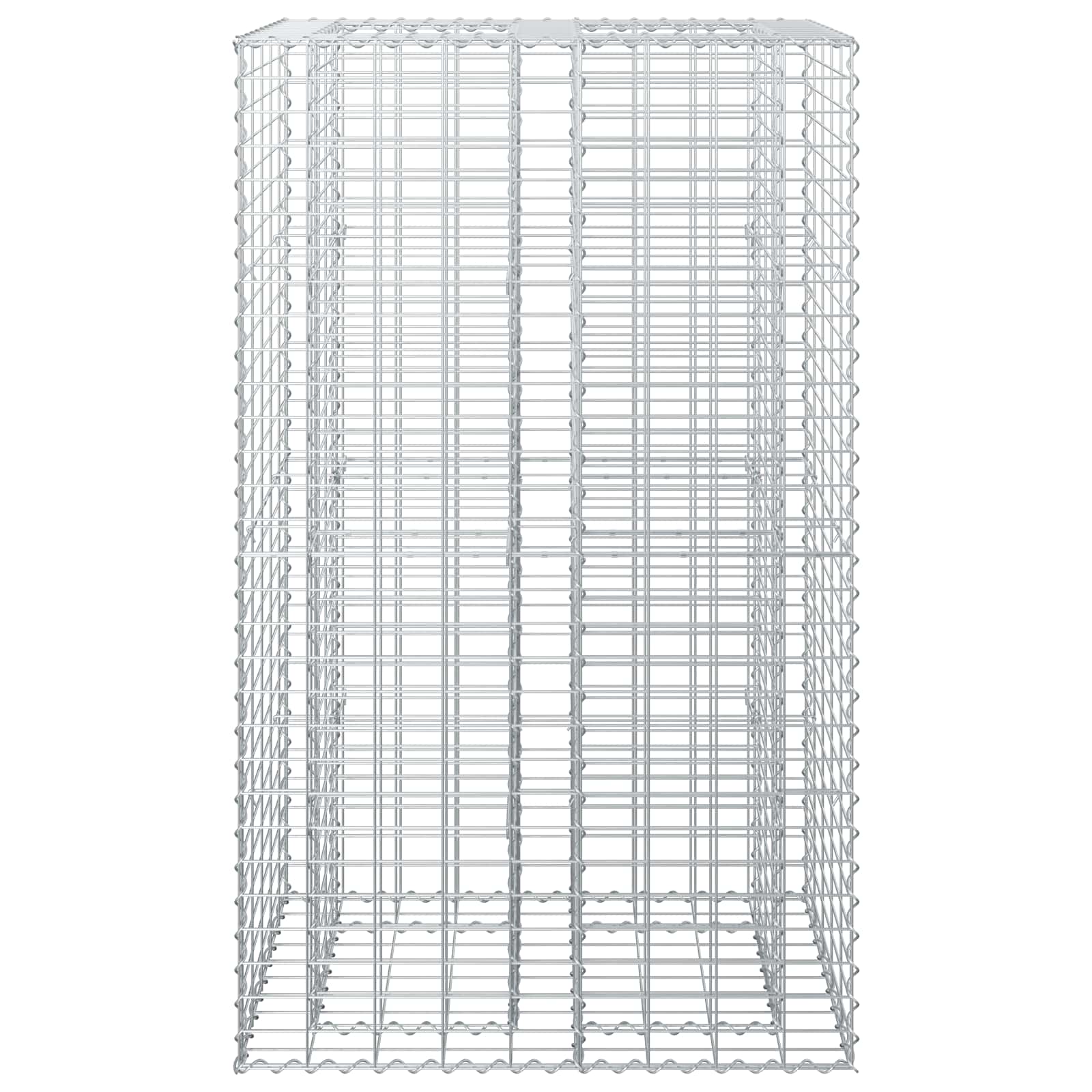Gabion hevet seng sølv 90 x 50 x 150 cm Galvanisert Stål vidaXL