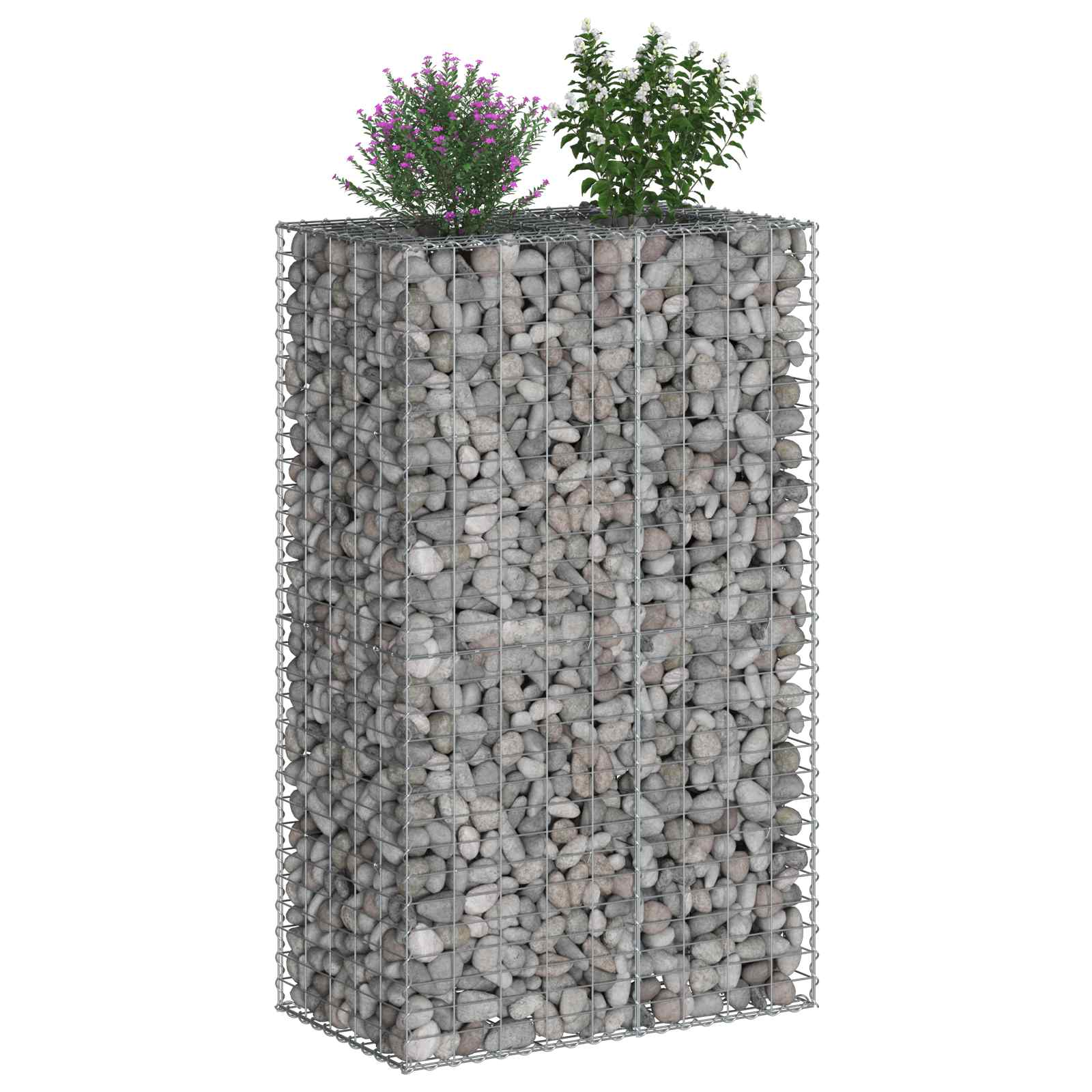 Gabion hevet seng sølv 90 x 50 x 150 cm Galvanisert Stål vidaXL