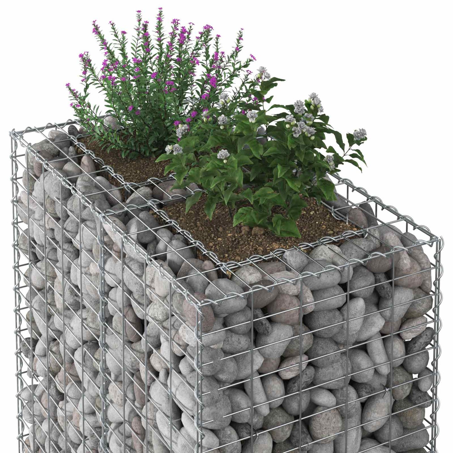 Gabion hevet seng sølv 90 x 50 x 150 cm Galvanisert Stål vidaXL