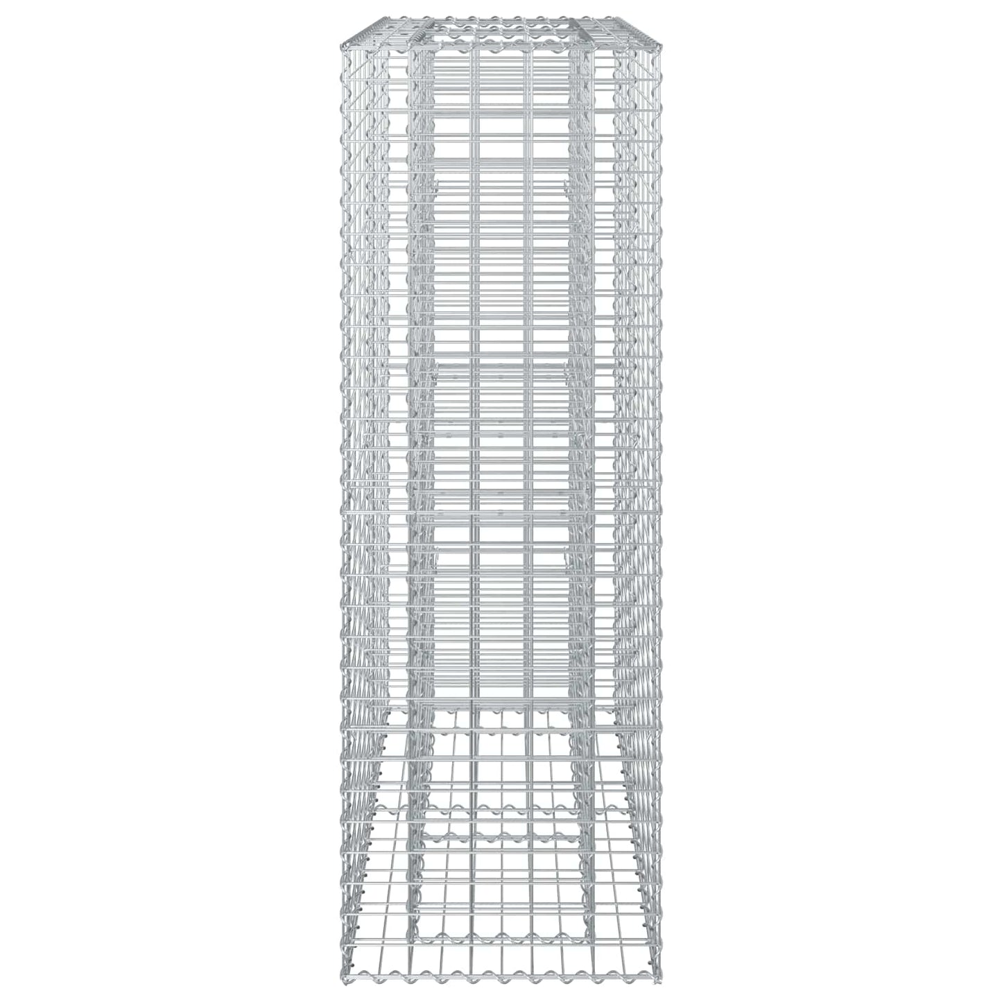 Gabion hevet seng sølv 90 x 50 x 150 cm Galvanisert Stål vidaXL