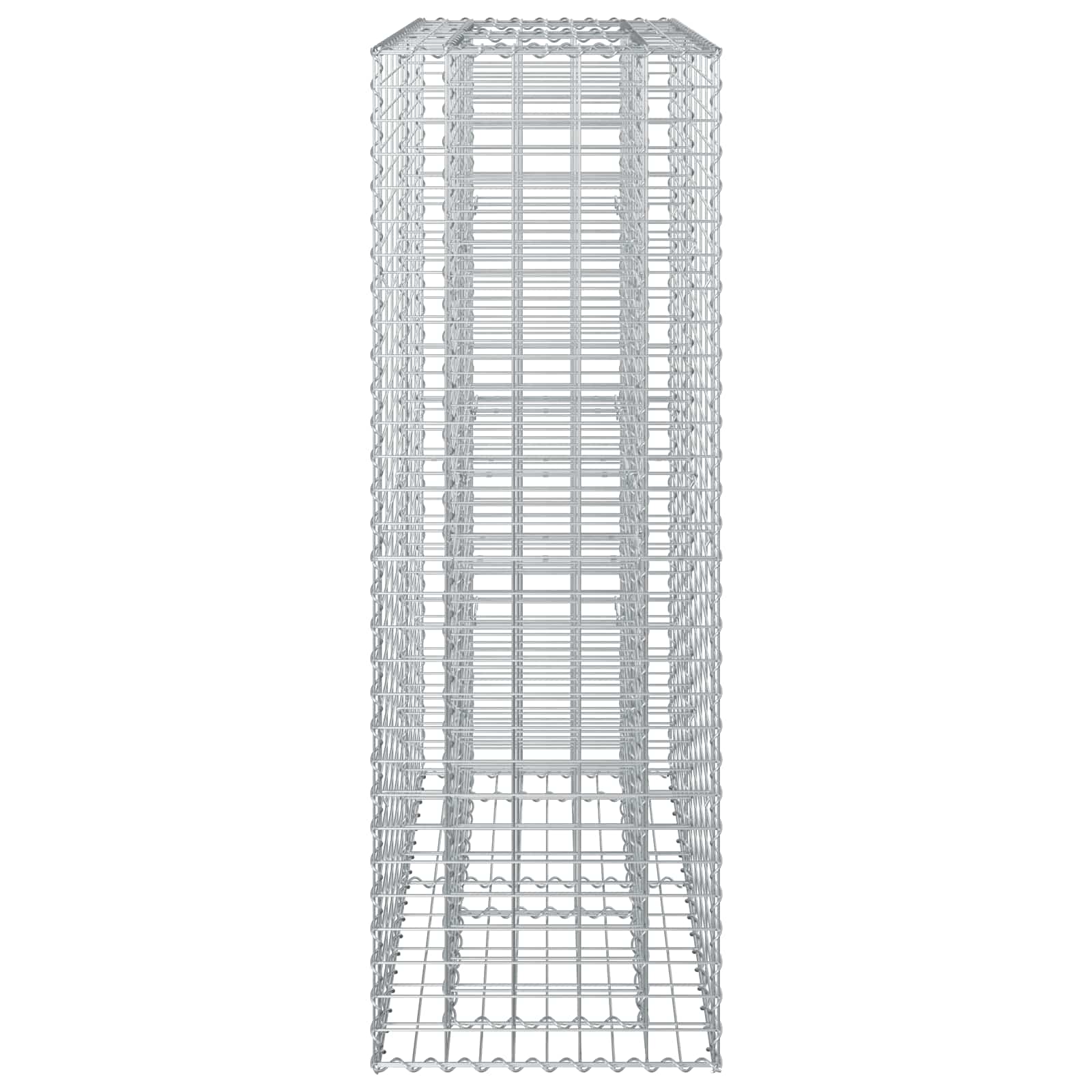 Gabion hevet seng sølv 90 x 50 x 150 cm Galvanisert Stål vidaXL