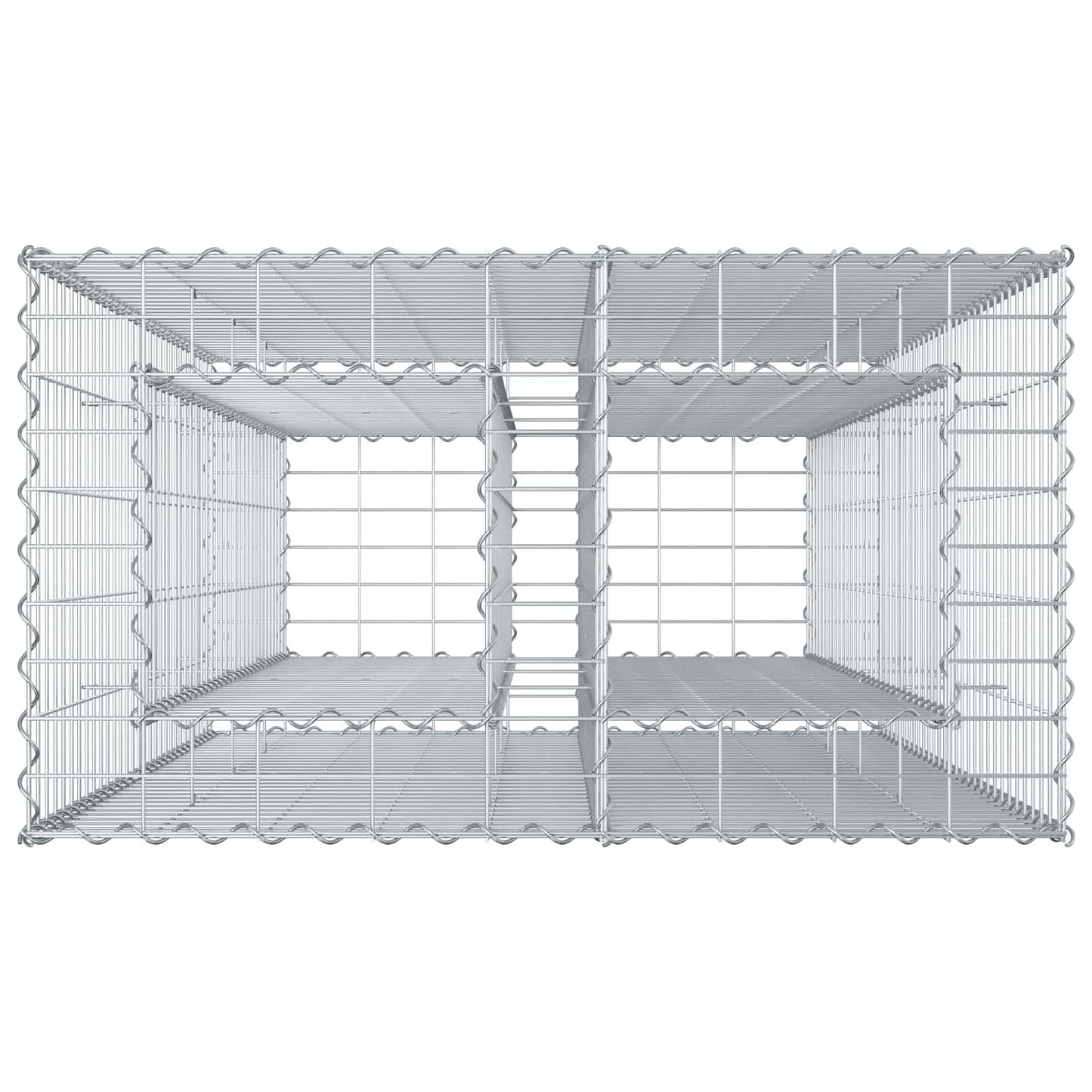 Gabion hevet seng sølv 90 x 50 x 150 cm Galvanisert Stål vidaXL