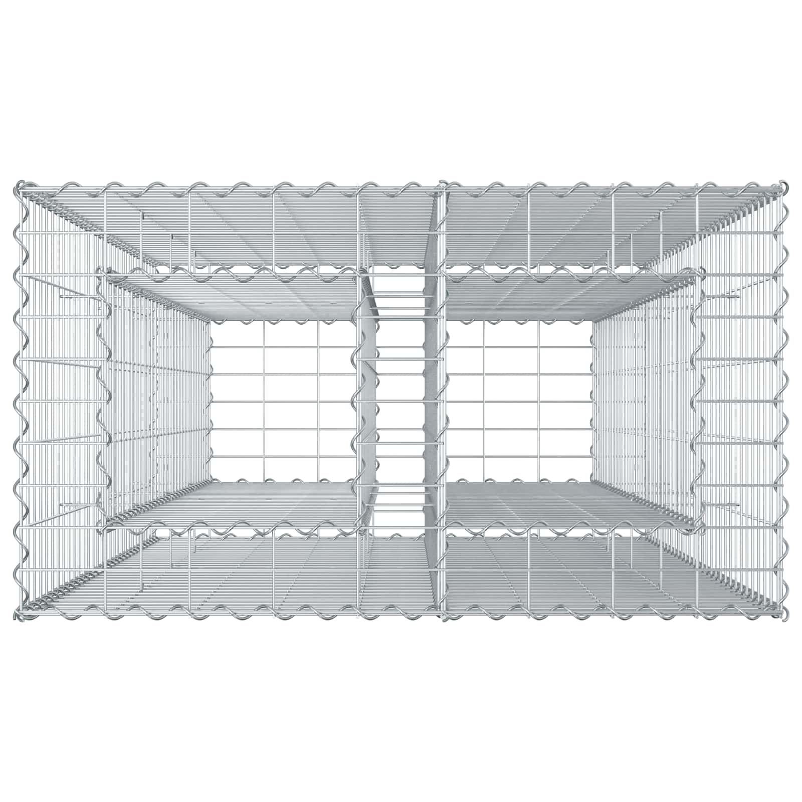 Gabion hevet seng sølv 90 x 50 x 150 cm Galvanisert Stål vidaXL