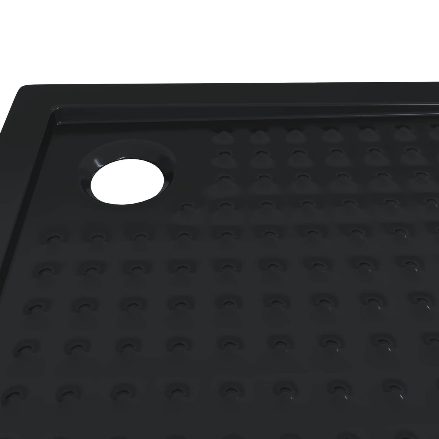 Dusjbunnbrett med prikker 90 x 90 x 4 cm ABS Svart