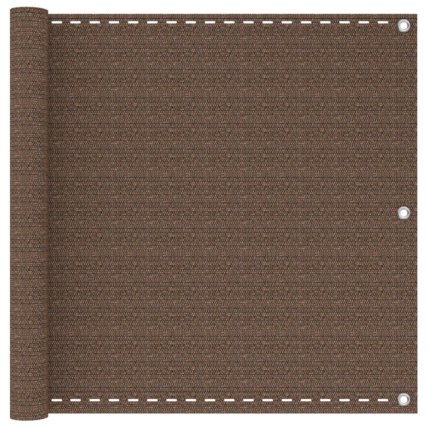 Balkong Skjerm Brun 120 x 800 cm HDPE og Aluminium