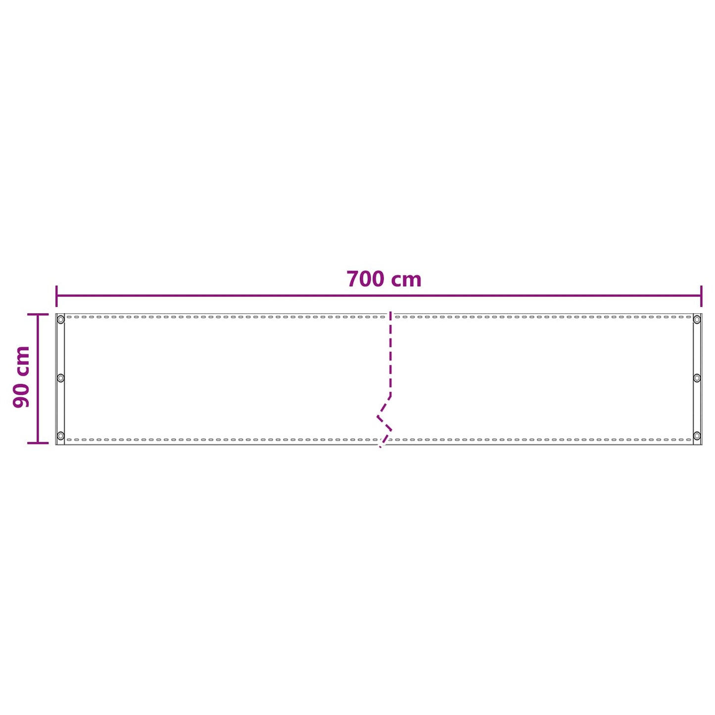 Balkong Skjerm Gråbrun 90 x 700 cm HDPE og Aluminium