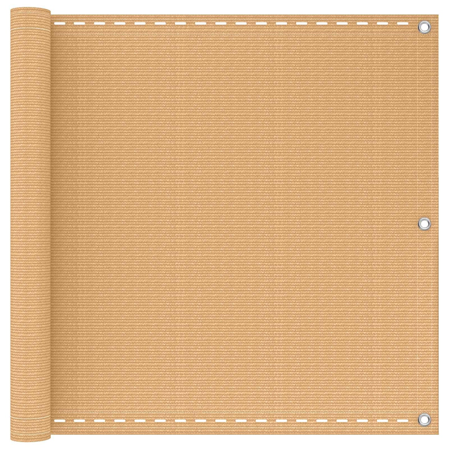 Balkong Skjerm sand 75 x 300 cm HDPE og Aluminium