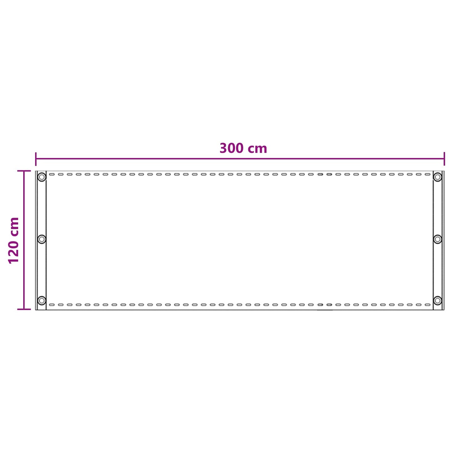 Balkong Skjerm sand 120 x 300 cm HDPE og Aluminium
