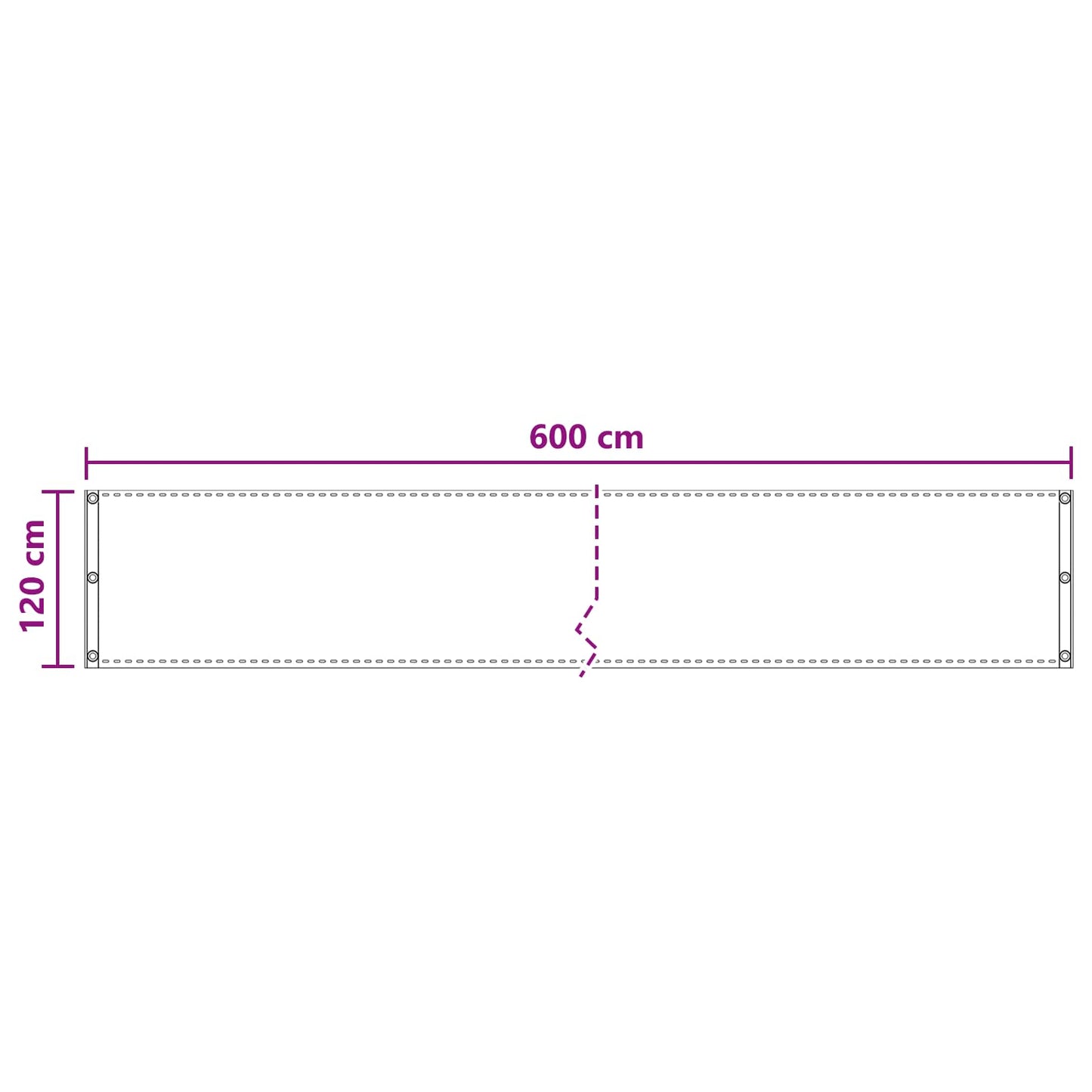 Balkong Skjerm sand 120 x 600 cm HDPE og Aluminium