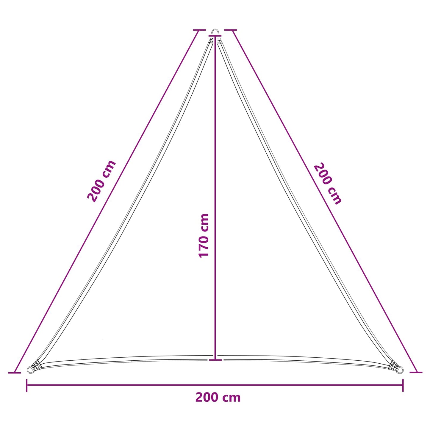 Solseil Gul 2 x 2 x 2 m HDPE