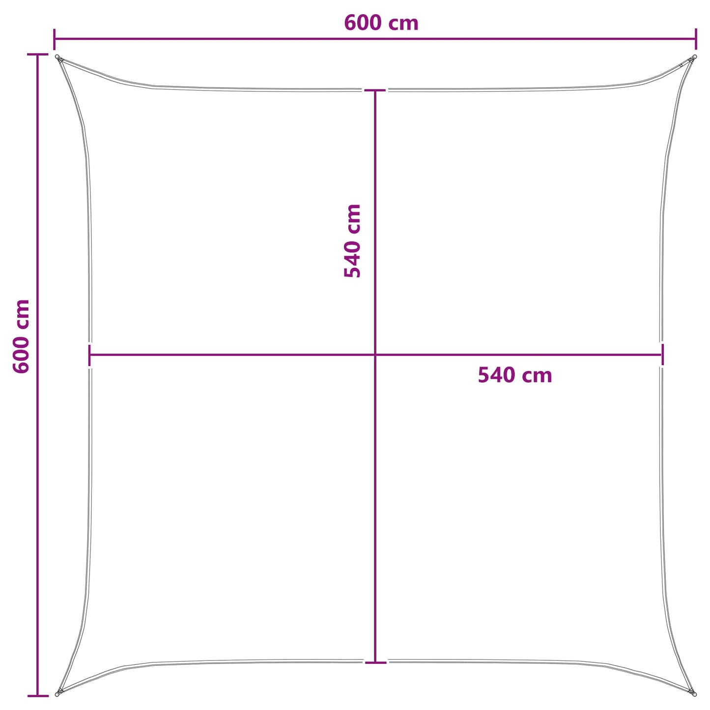 Solseil Blå og hvit 6 x 6 m HDPE