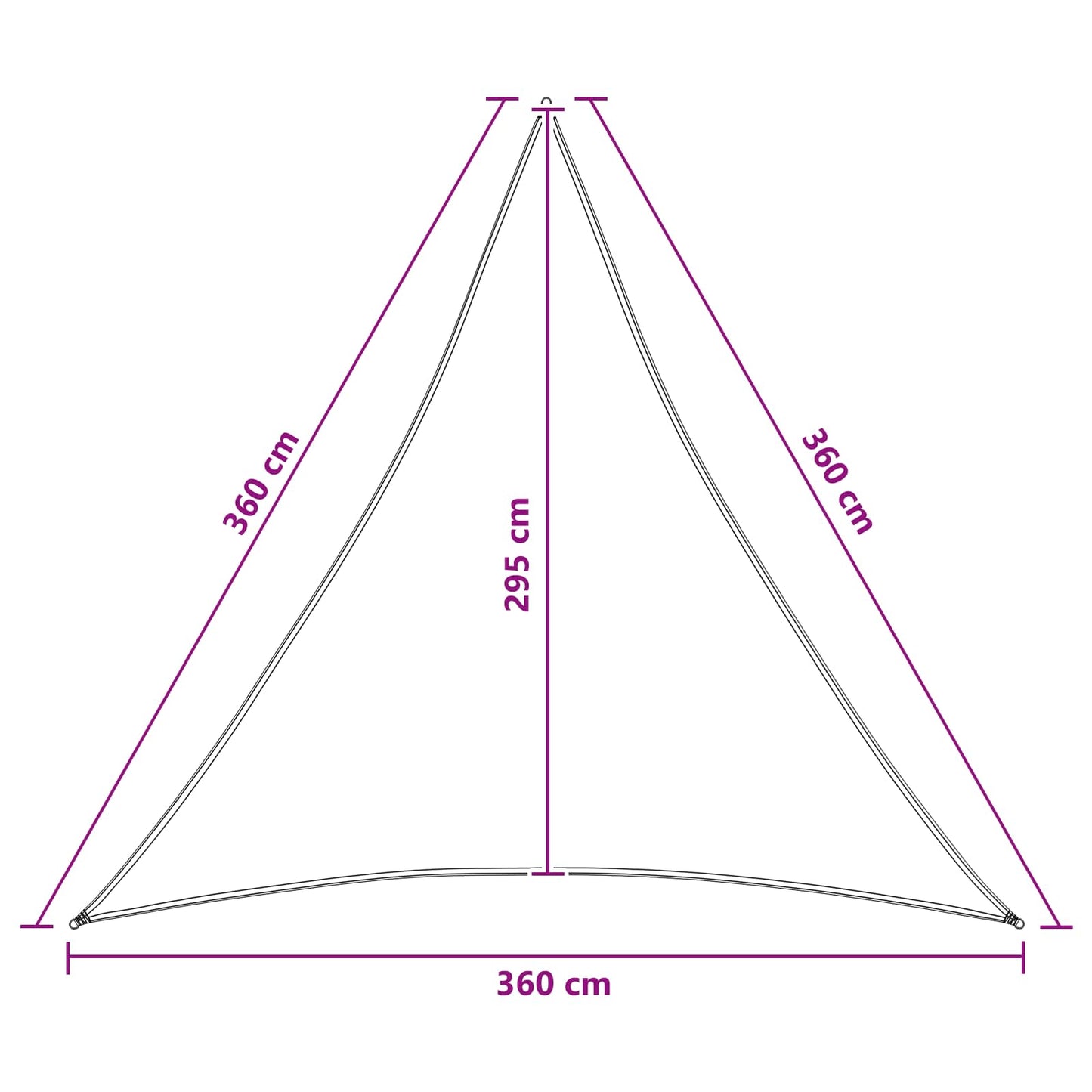 Solseil 3,6 x 3,6 x 3,6 m HDPE Trekantet Blå og hvit