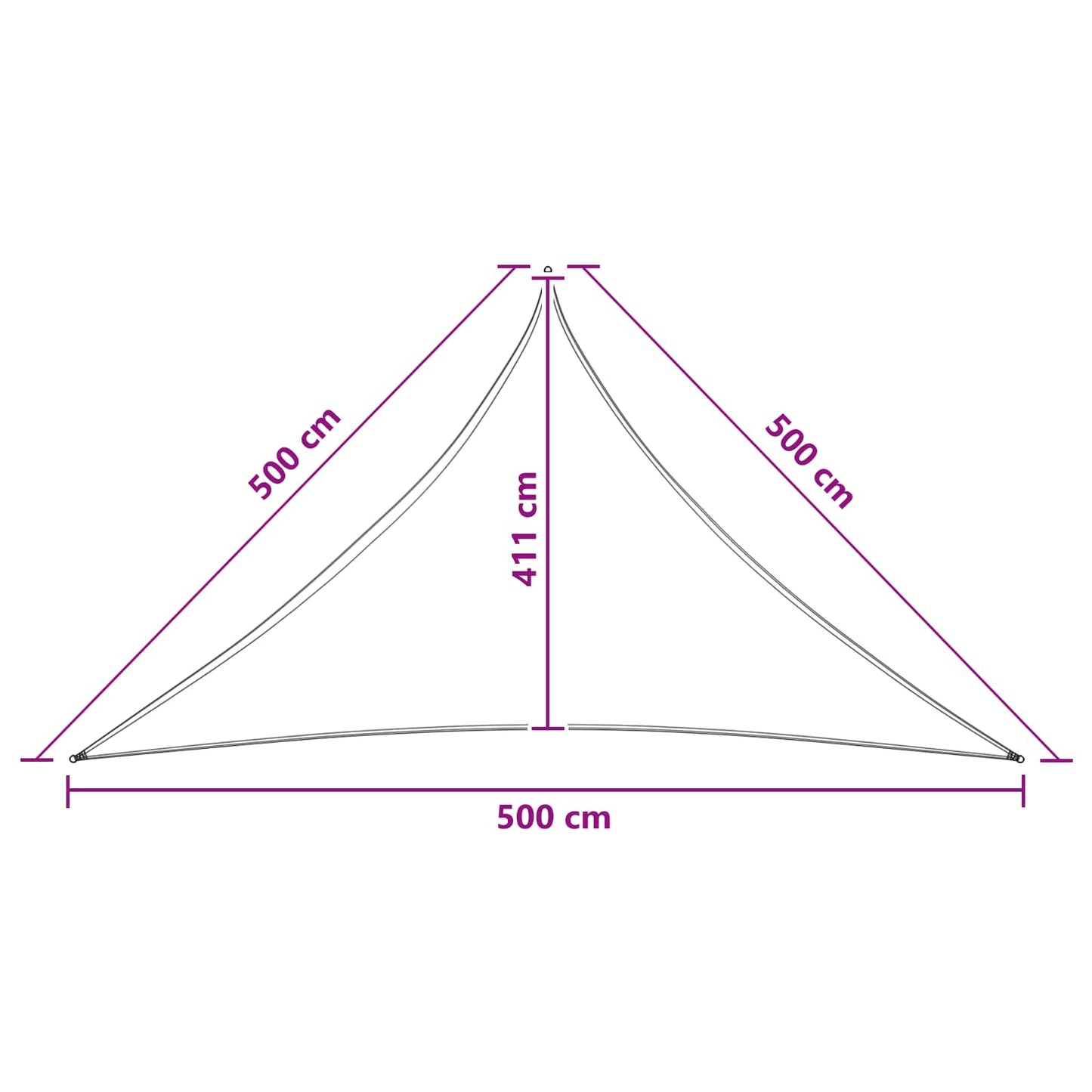 Solseil Blå og hvit 5 x 5 x 5 m HDPE