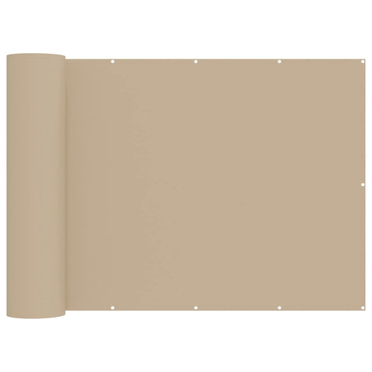 Balkong privat skjerm 180 x 600 cm Stoff med PU-belegg Beige