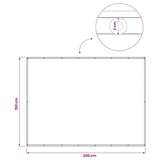 Balkong privat skjerm 150 x 200 cm Stoff med PU-belegg Krem