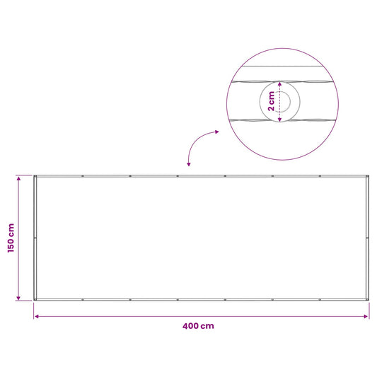 Balkong privat skjerm 150 x 400 cm Stoff med PU-belegg Krem