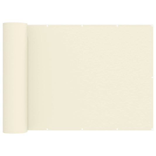 Balkong privat skjerm 150 x 600 cm Stoff med PU-belegg Krem