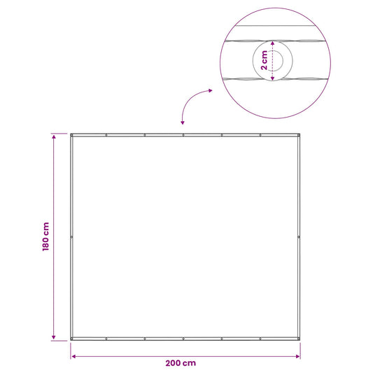 Balkong privat skjerm 180 x 200 cm Stoff med PU-belegg Krem