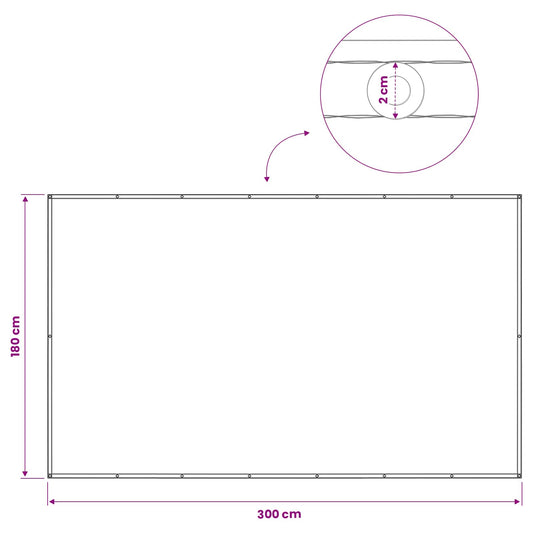 Balkong privat skjerm 180 x 300 cm Stoff med PU-belegg Krem