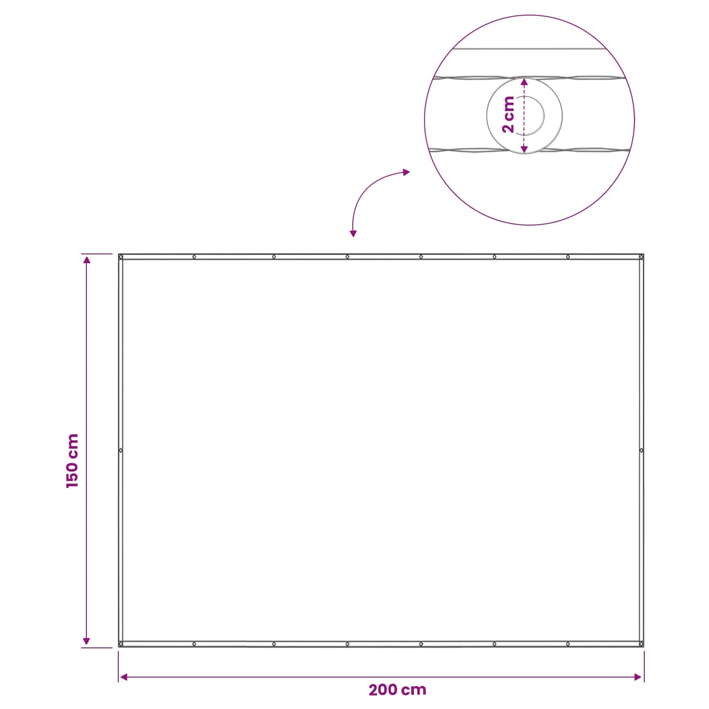 Balkong privat skjerm 150 x 200 cm Stoff med PU-belegg Gråbrun