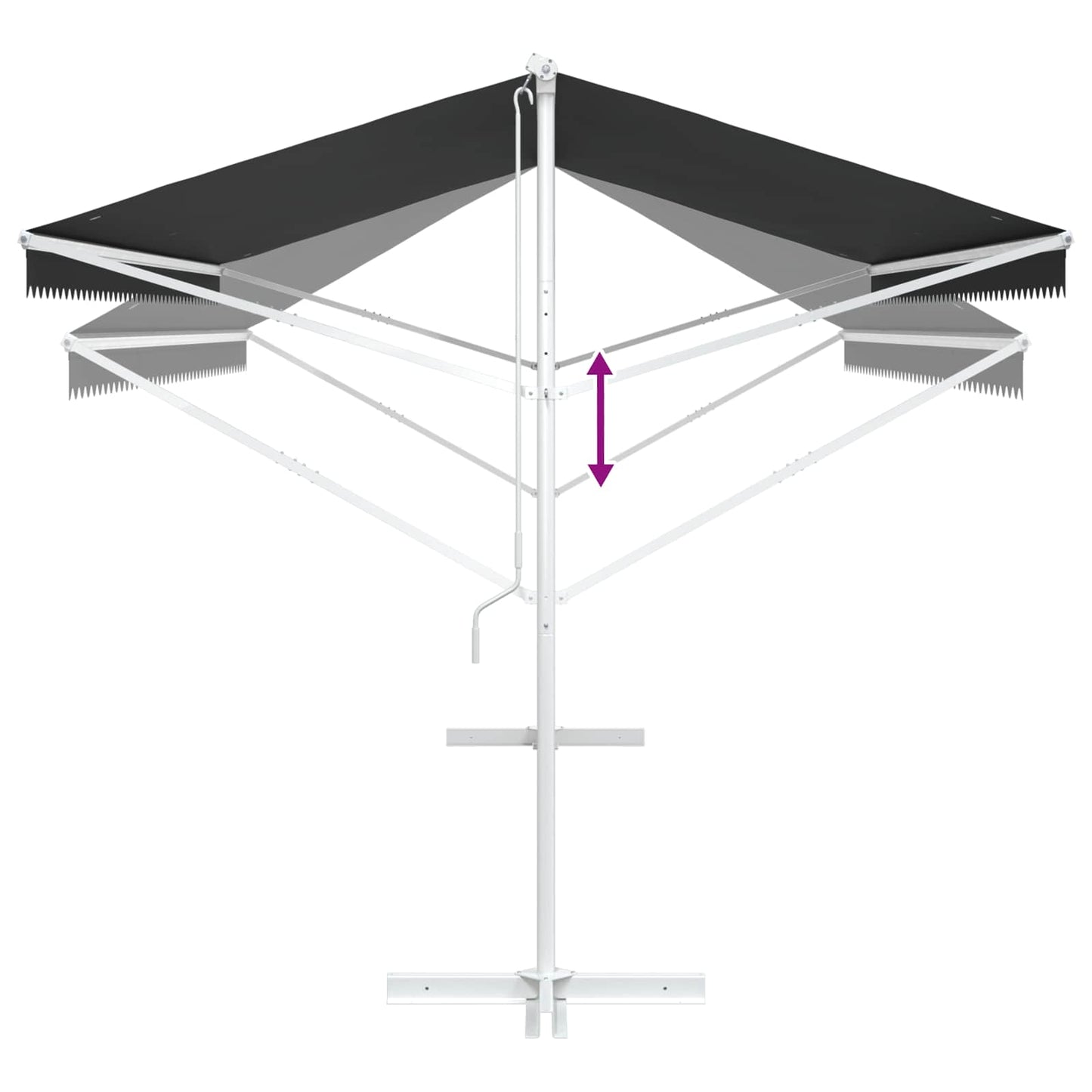 Frittstående markise Antrasitt 5 x 3 m Polyester