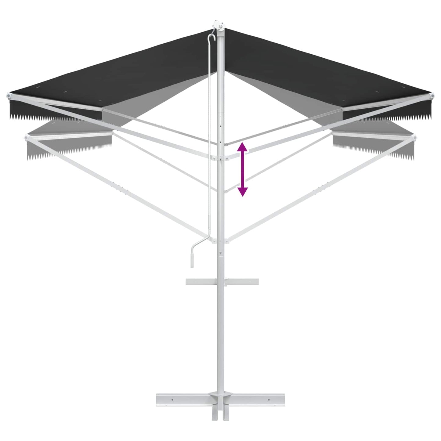 Frittstående markise Antrasitt 6 x 3 m Polyester
