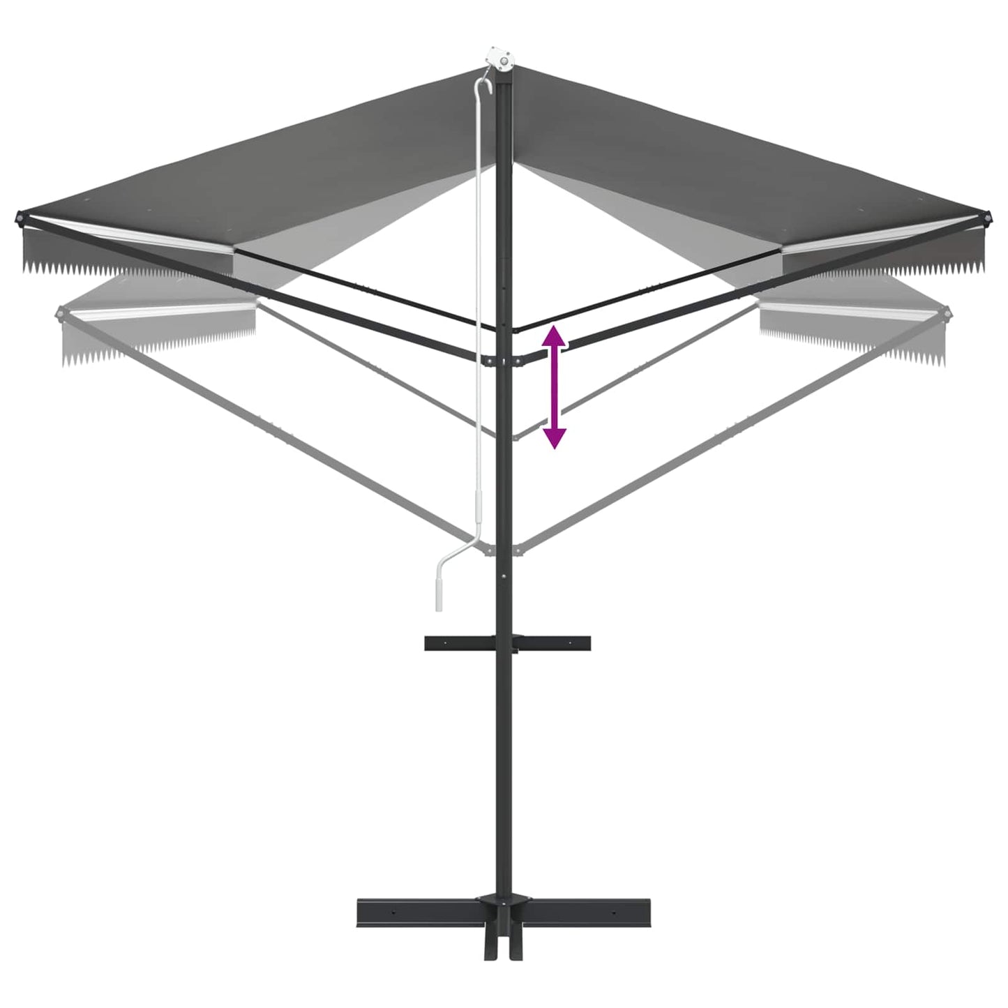 Frittstående markise Grå 6 x 3 m Polyester
