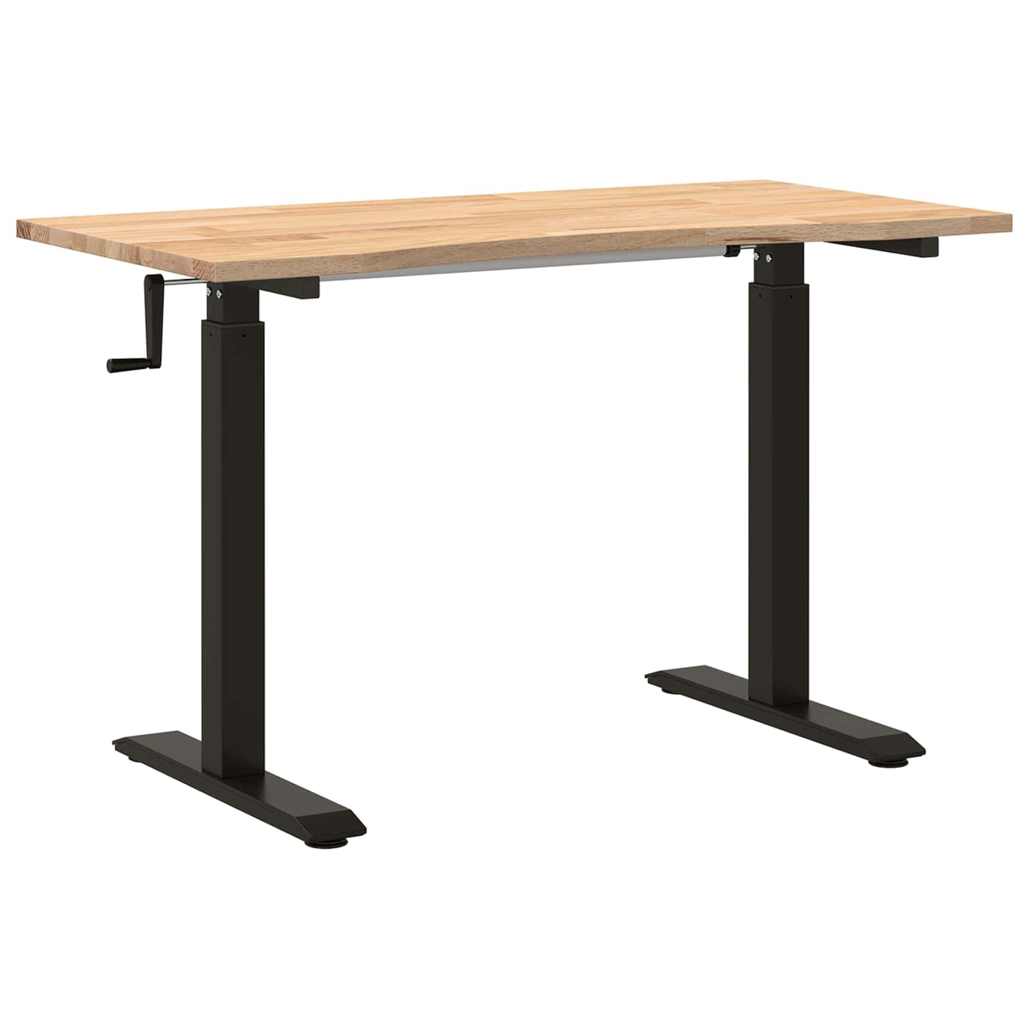 Skrivebord Svart og naturlig 120 x 60 cm Massivt Eiketre