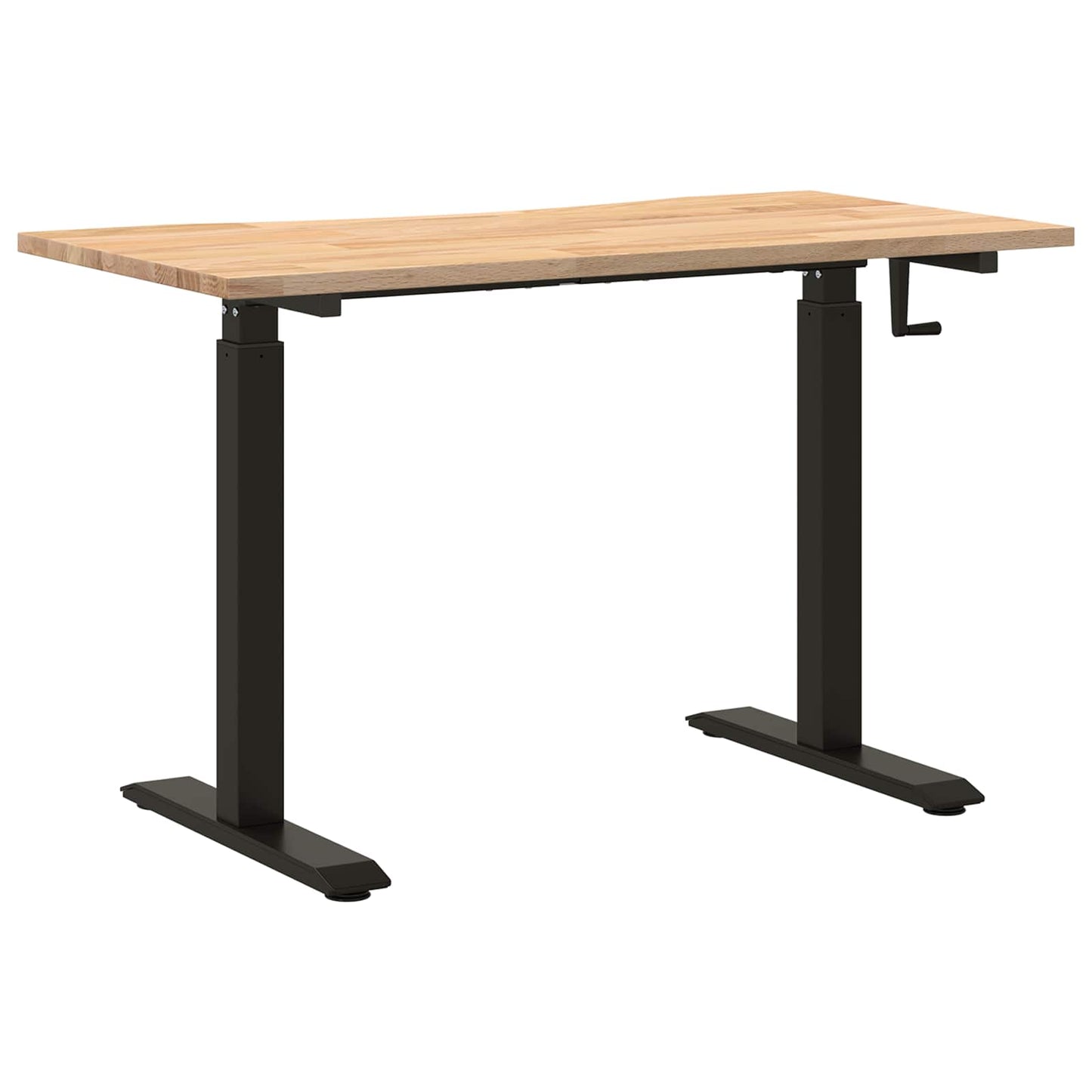 Skrivebord Svart og naturlig 120 x 60 cm Massivt Eiketre