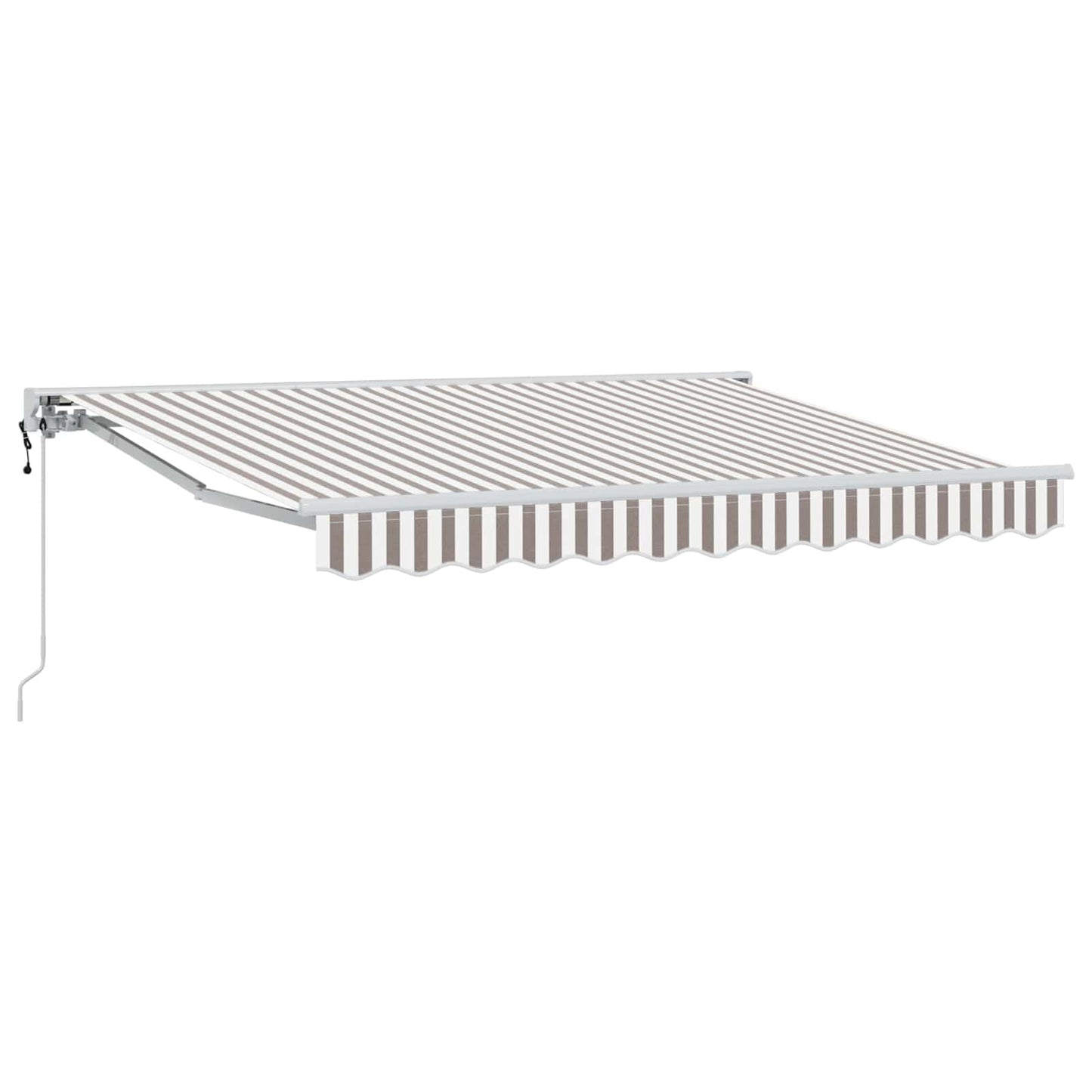 Uttrekkbar markise Lys Grå og Hvit 2,5 x 2 m