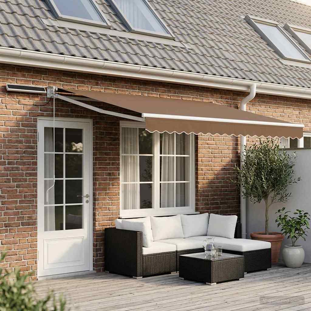 Elektrisk Utrekkbar Markise Gråbrun 4 x 2 m