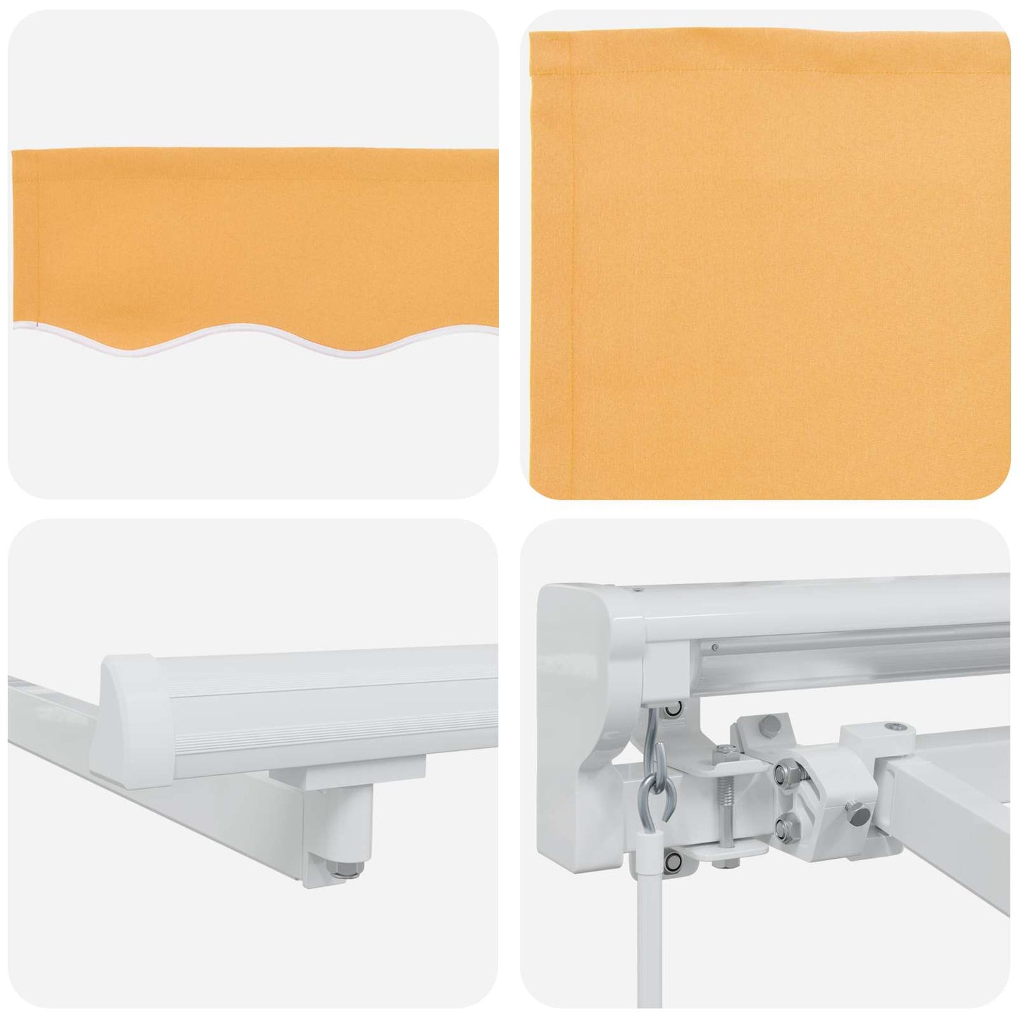 Manuell markiseramme med LEDs sand 3 x 2,5 m