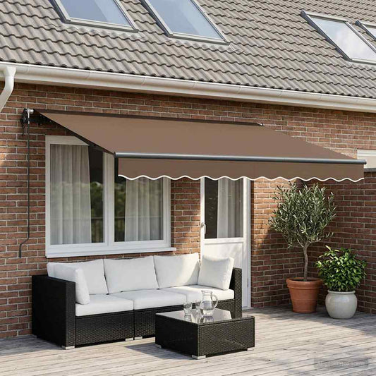 Markiseduk Gråbrun 600 × 300 cm Polyester