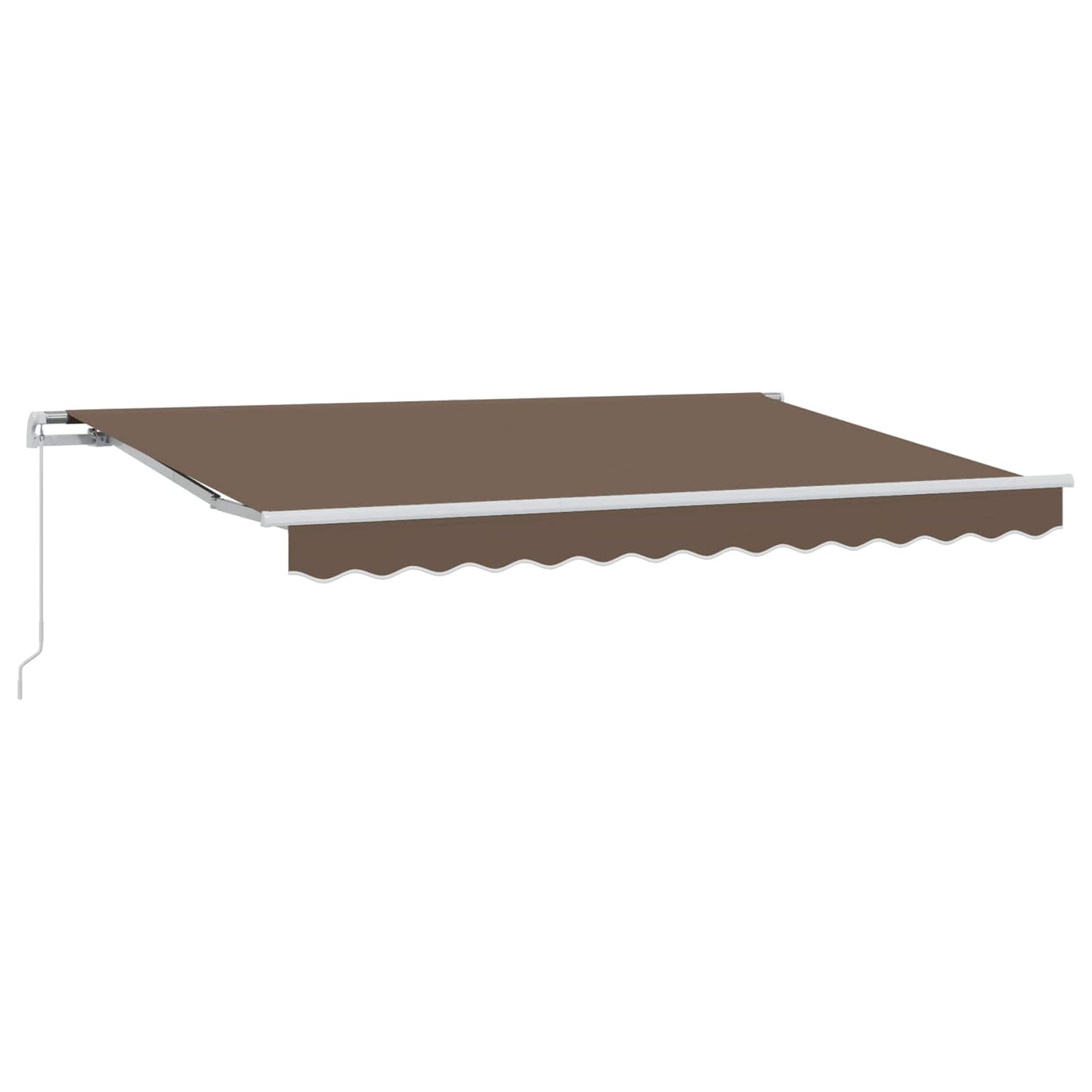 Uttrekkbar markise Gråbrun 400 × 350 cm Polyester og aluminium