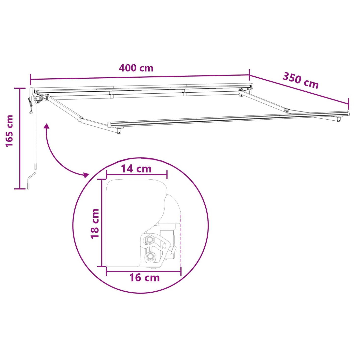 Elektrisk Utrekkbar Markise Gråbrun 4 × 3,5 m
