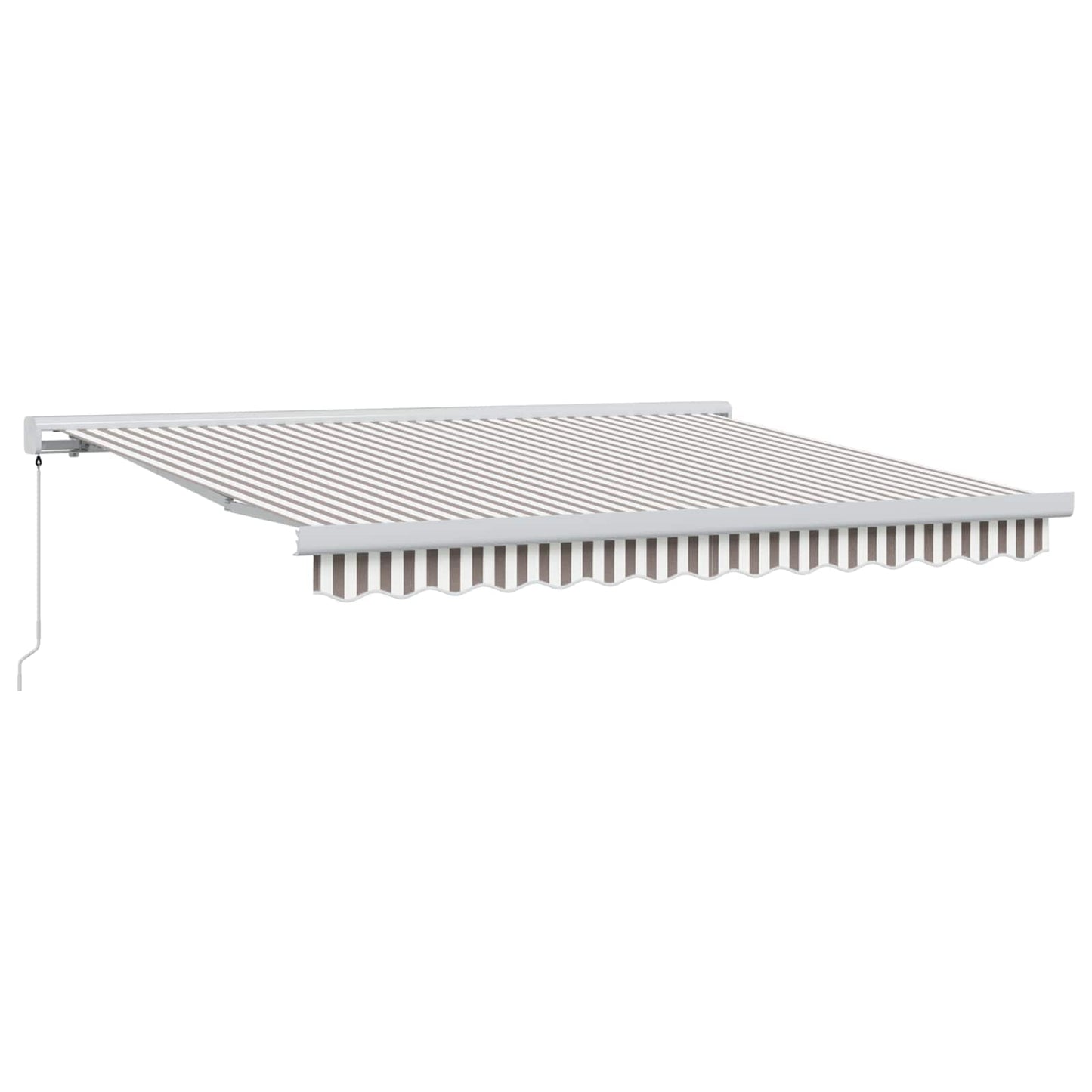 Innvendbar Markise Lys Grå og Hvit 450 × 300 cm Stoff og Metall