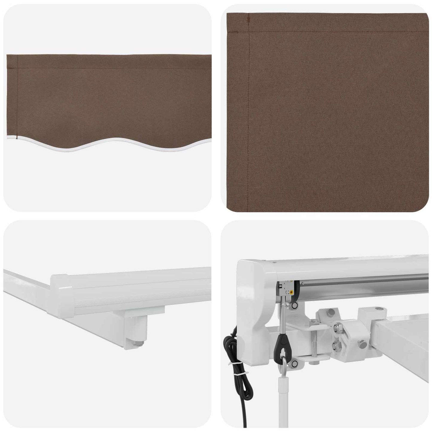 Elektrisk Utrekkbar Markise Gråbrun 4,5 × 3 m