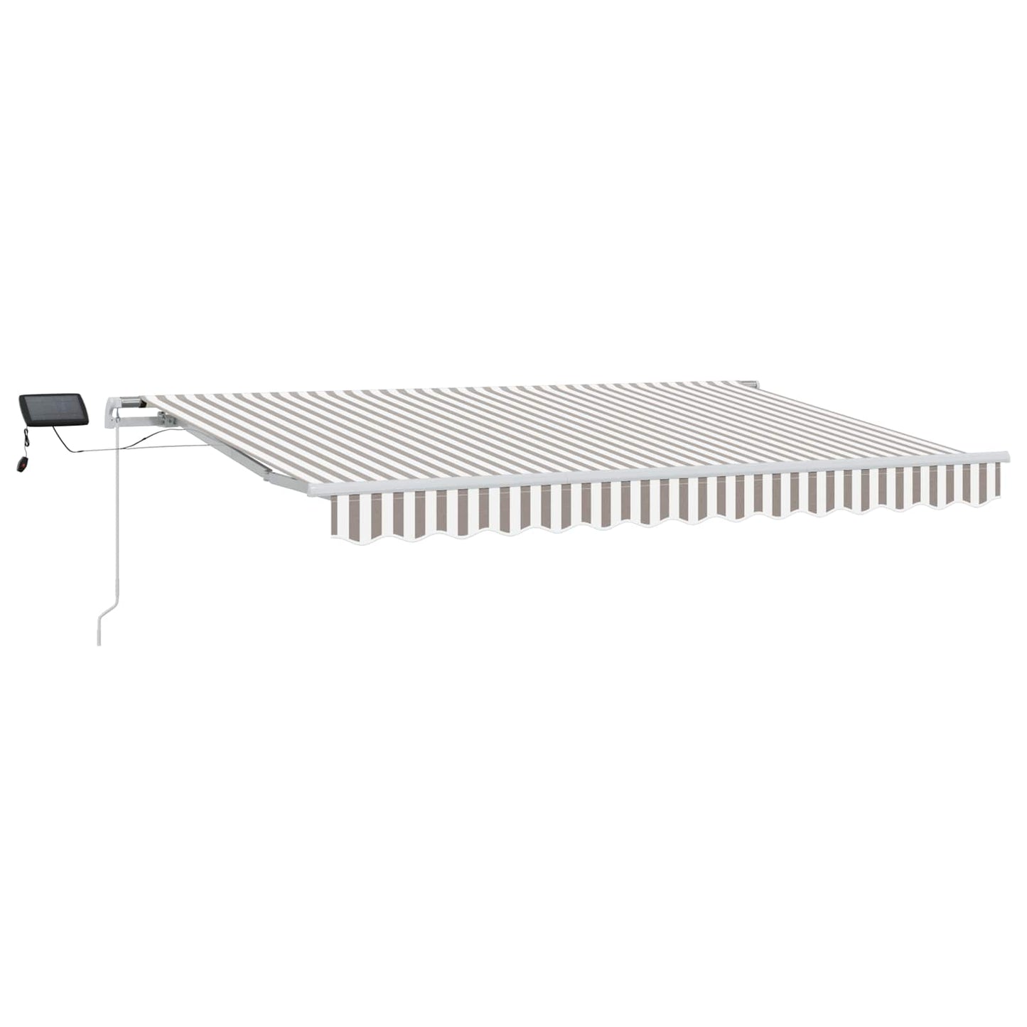 Innvendbar Markise Lys Grå og Hvit 450 × 350 cm Stoff og stål