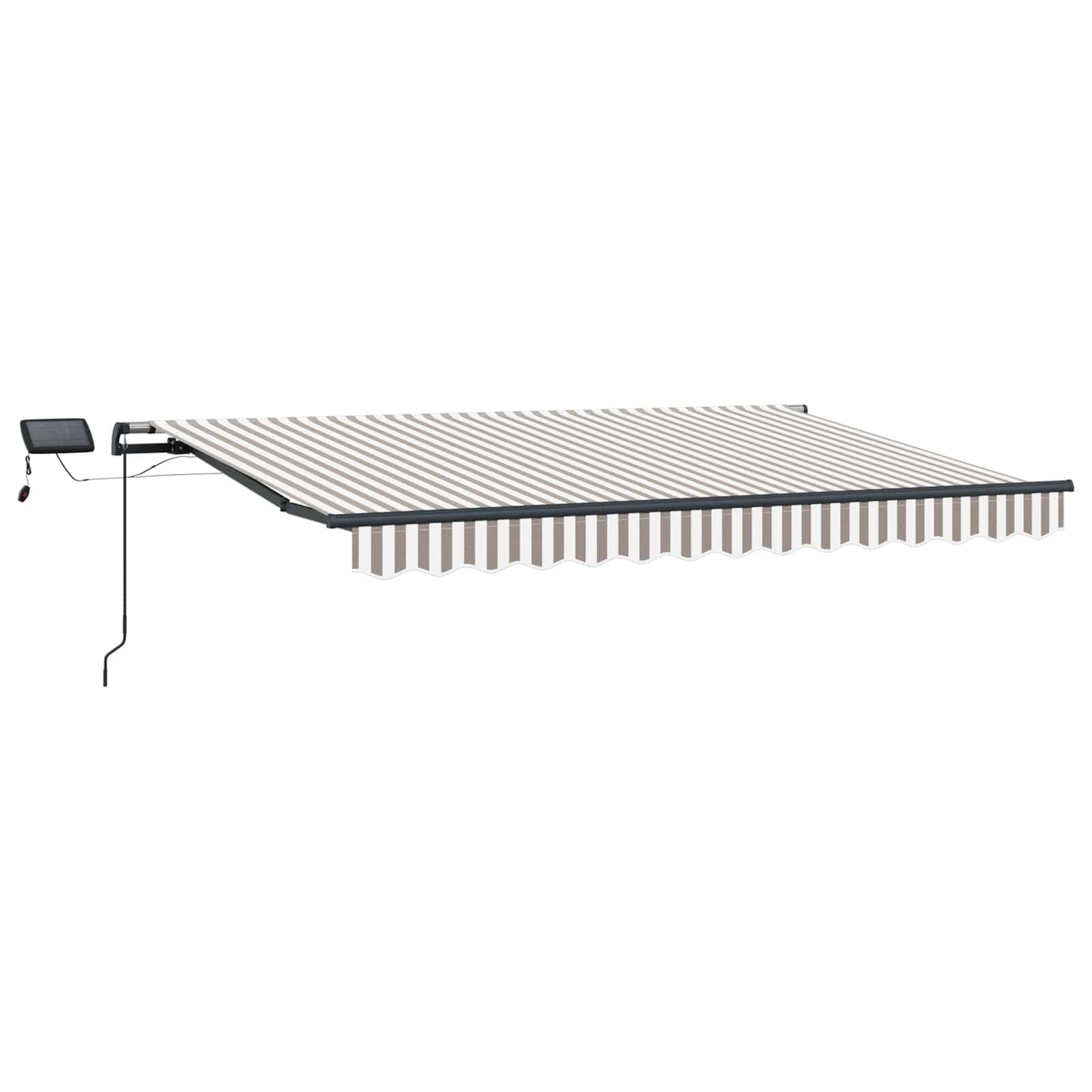 Innvendbar Markise Lys Grå og Hvit 450 × 350 cm stoff