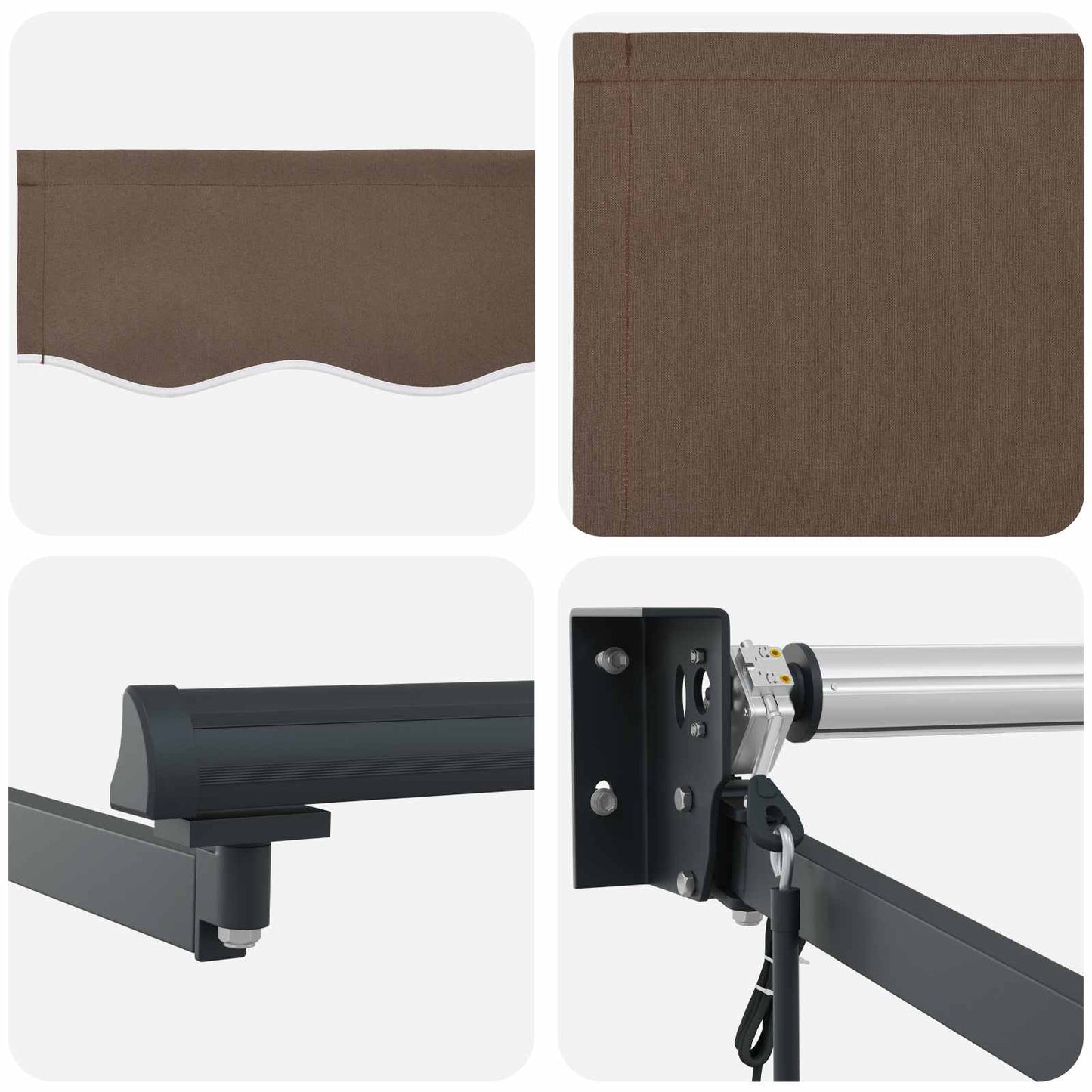 Elektrisk Utrekkbar Markise Gråbrun 100% polyester og aluminium