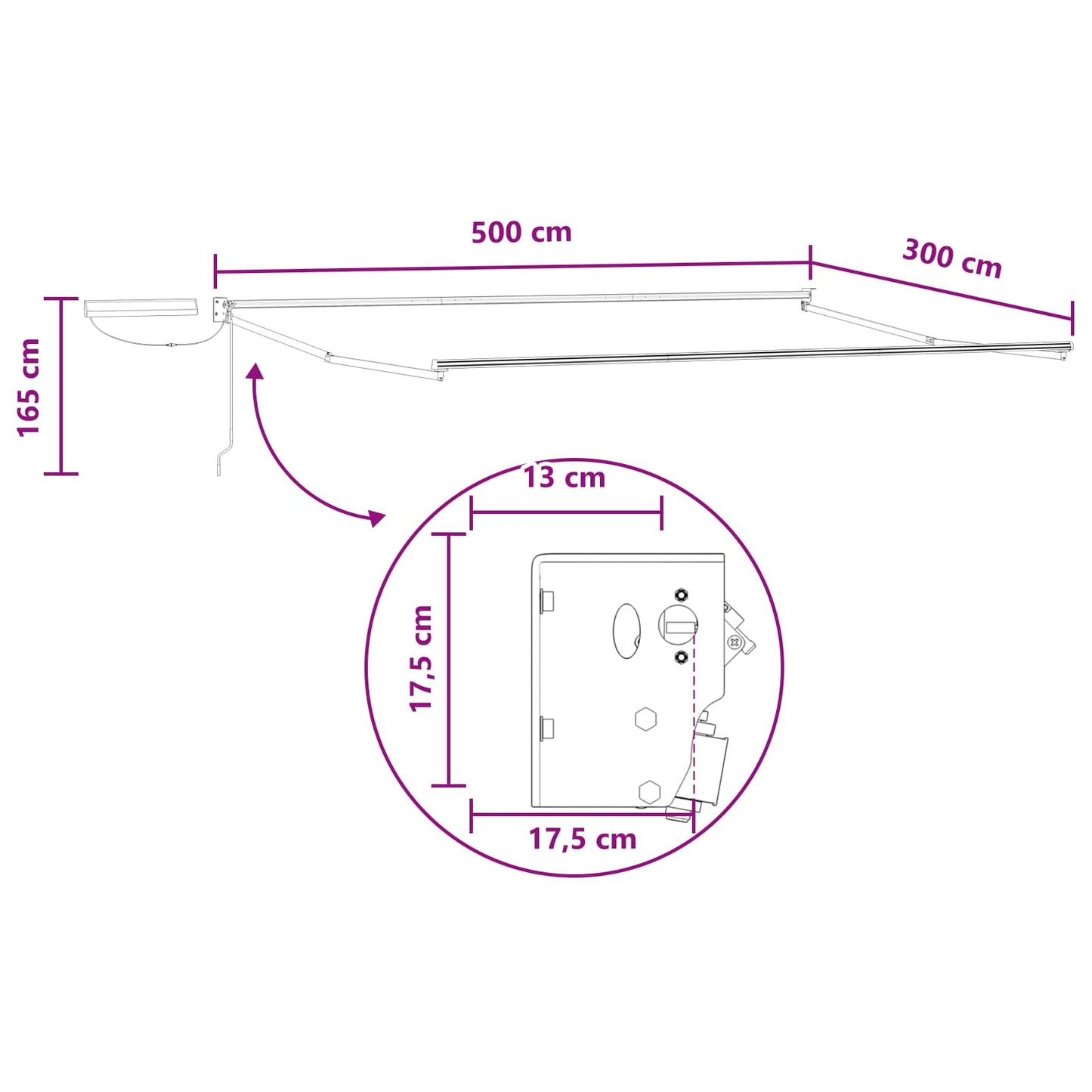 Elektrisk Utrekkbar Markise Gråbrun 100% polyester og aluminium