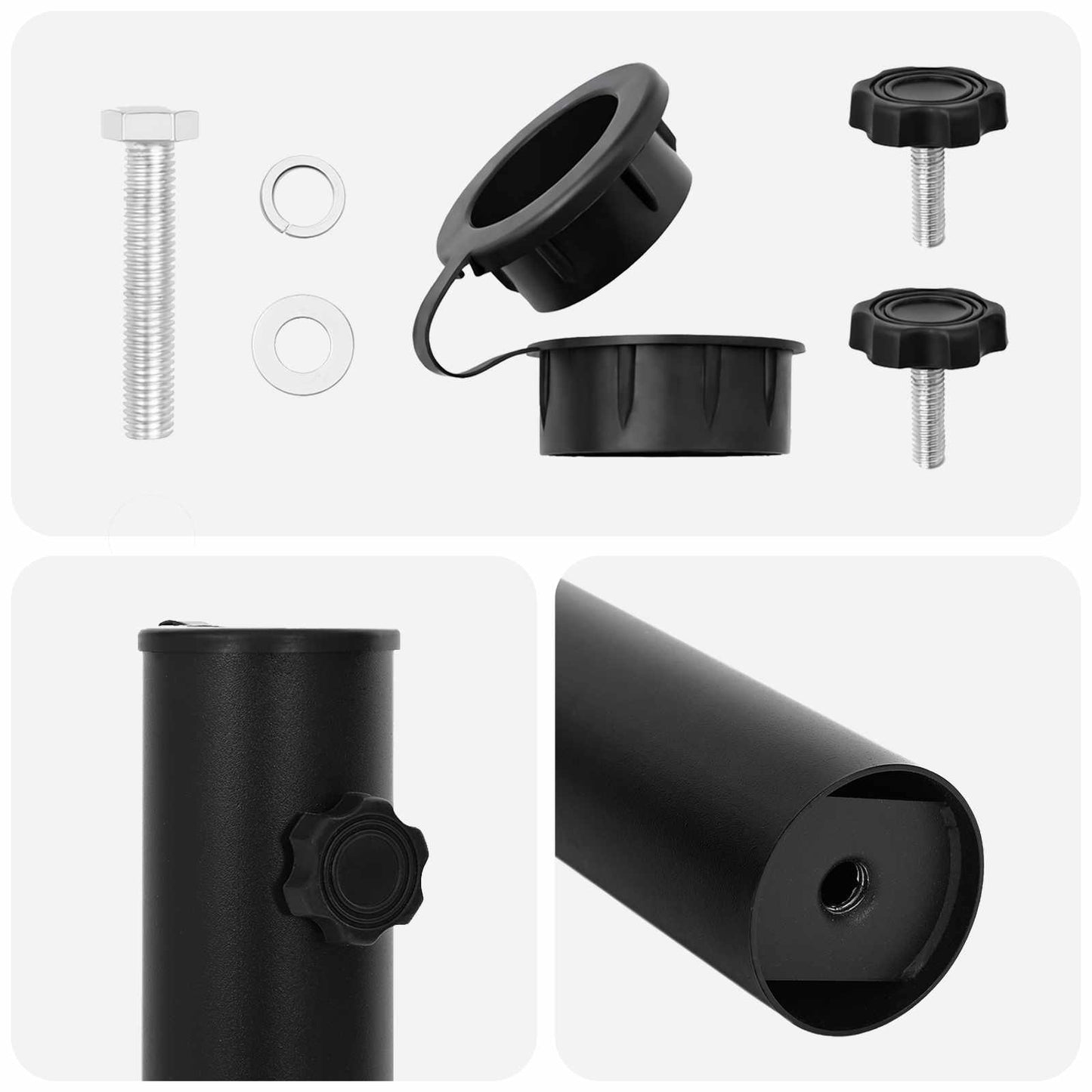 Paraplyfotstang 0.6 kg Svart Jern for 40-50 mm Pole