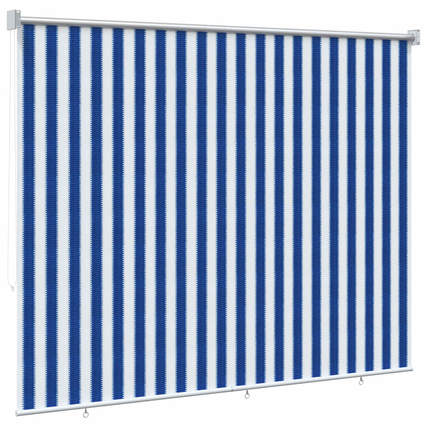 Utendørs Rullegardin 90% UV-blokk Blå og hvit stripe HDPE