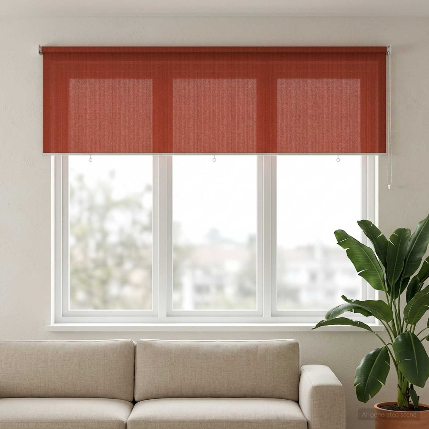 Utendørs Rullegardin 90% UV-blokk Terracotta 400 x 140 cm HDPE