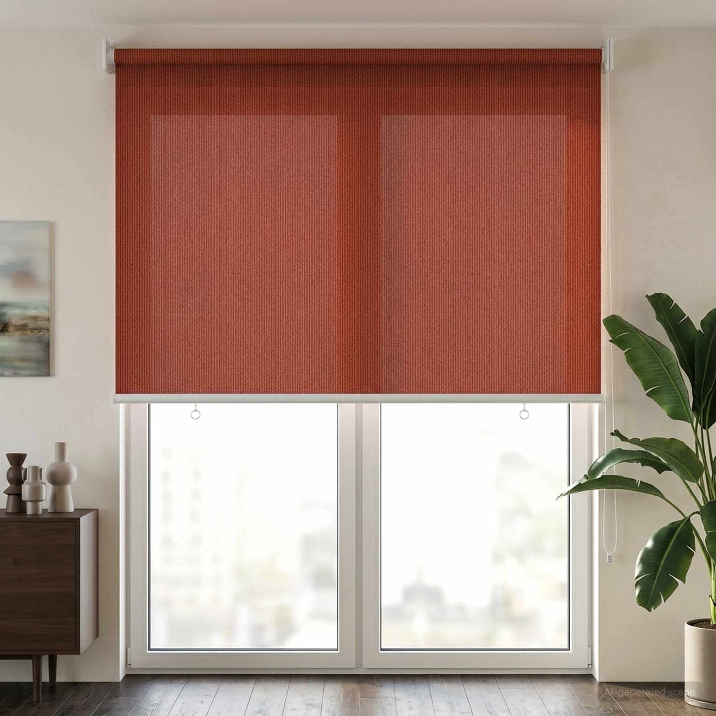 Utendørs Rullegardin 90% UV-blokk Terracotta 120 x 230 cm HDPE
