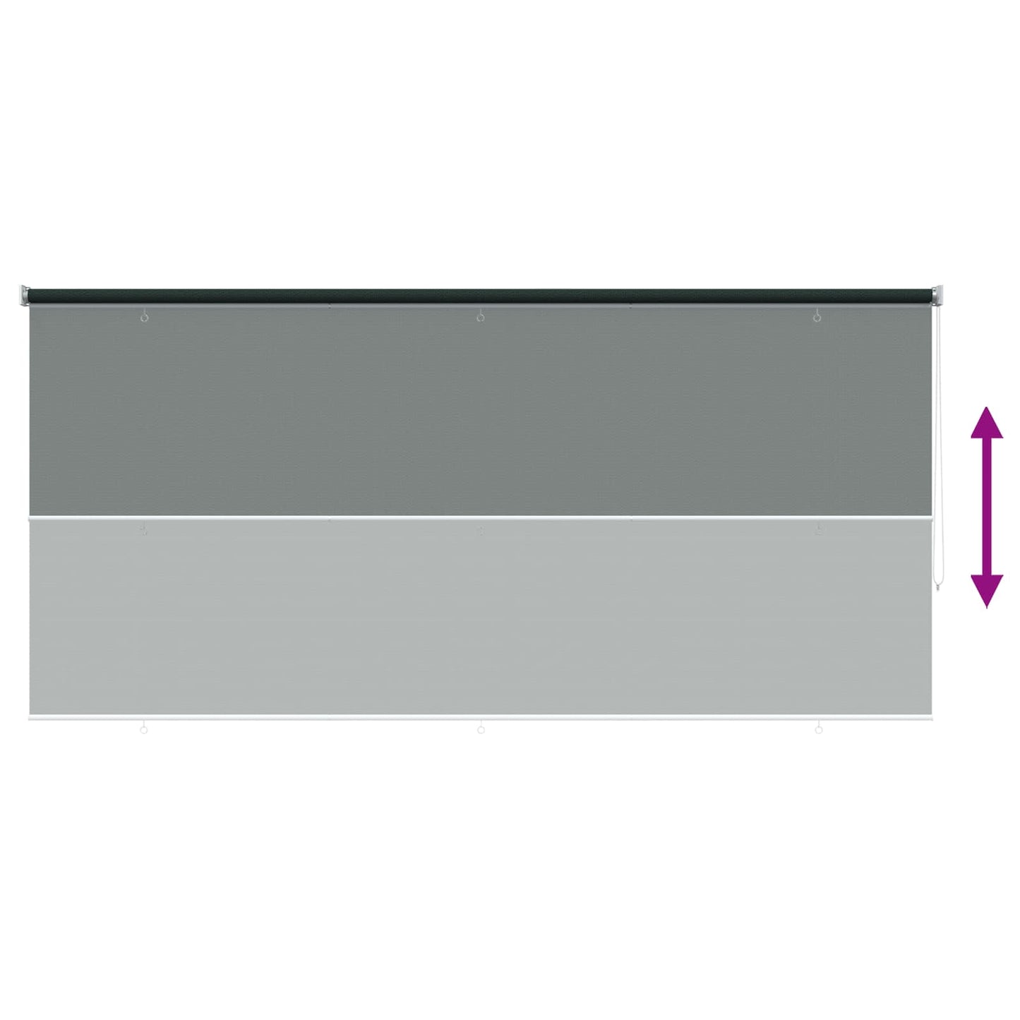 Utendørs Rullegardin 90% UV-blokk Mørkegrønn 350 x 140 cm HDPE
