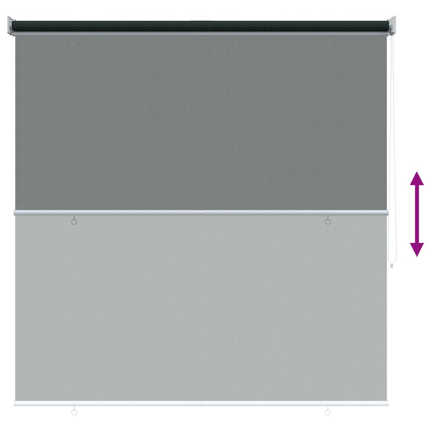 Utendørs Rullegardin 90% UV-blokk Mørkegrønn 160 x 230 cm HDPE